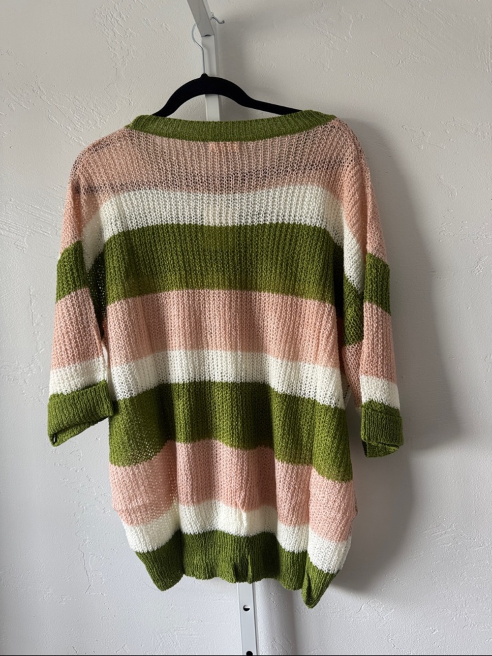 B121 And The Why Spring Grove Stripe Knit 3/4 Sleeve Lightweight Sweater Top - Picture 9 of 14